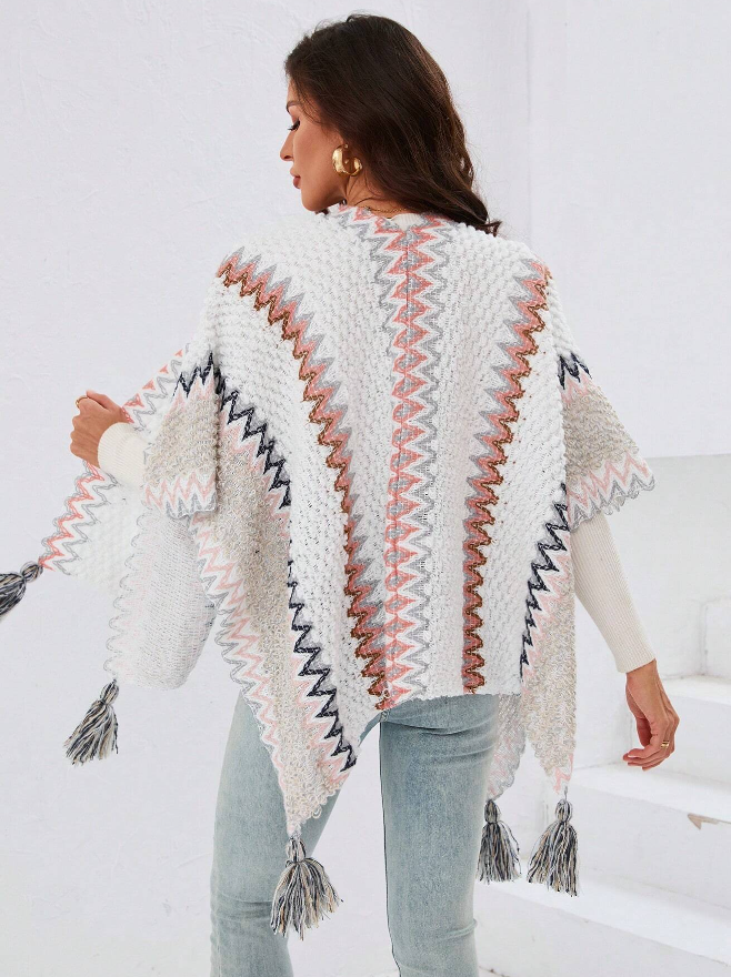 🧡 Cárdigan Ondulado con Rayas para Mujer