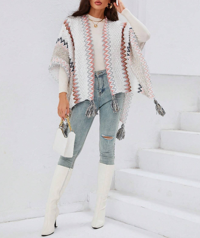 🧡 Cárdigan Ondulado con Rayas para Mujer