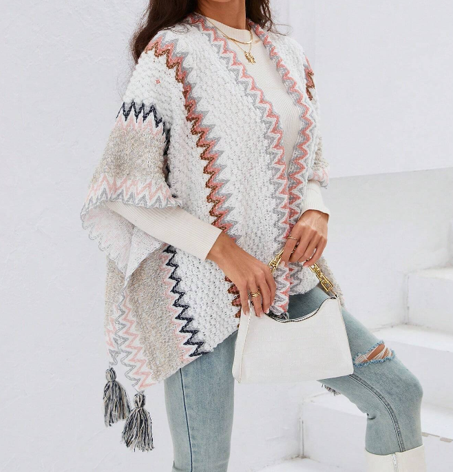 🧡 Cárdigan Ondulado con Rayas para Mujer