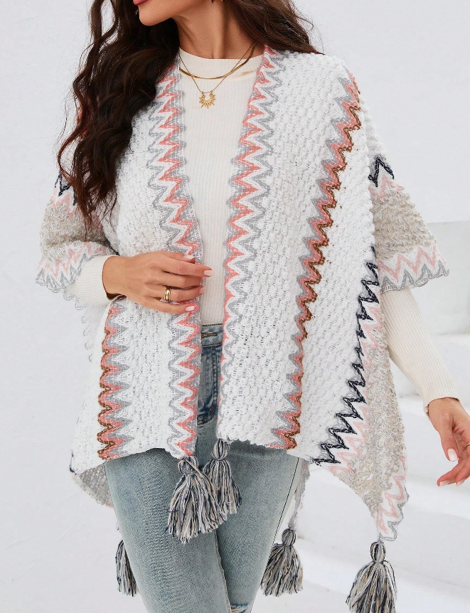 🧡 Cárdigan Ondulado con Rayas para Mujer