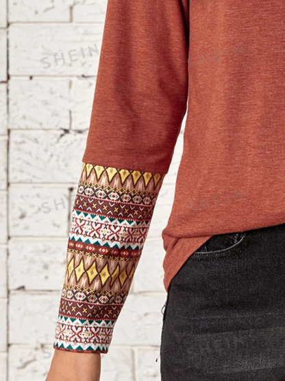 🧡 Camiseta con Estampado Geométrico