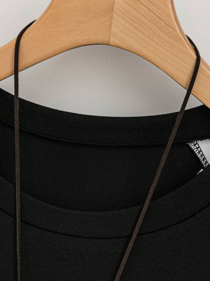 💙 Camiseta de Manga Larga con Cuello Redondo y Estampado de Cuadros