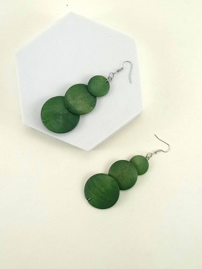 🟢 Pendientes Bohemios – Diseño Geométrico en Madera