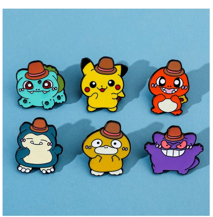 🤠 Broches Pokémon Cowboy – Estilo Dulce & Diseño Coleccionable