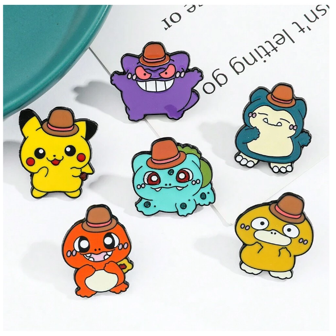 🤠 Broches Pokémon Cowboy – Estilo Dulce & Diseño Coleccionable