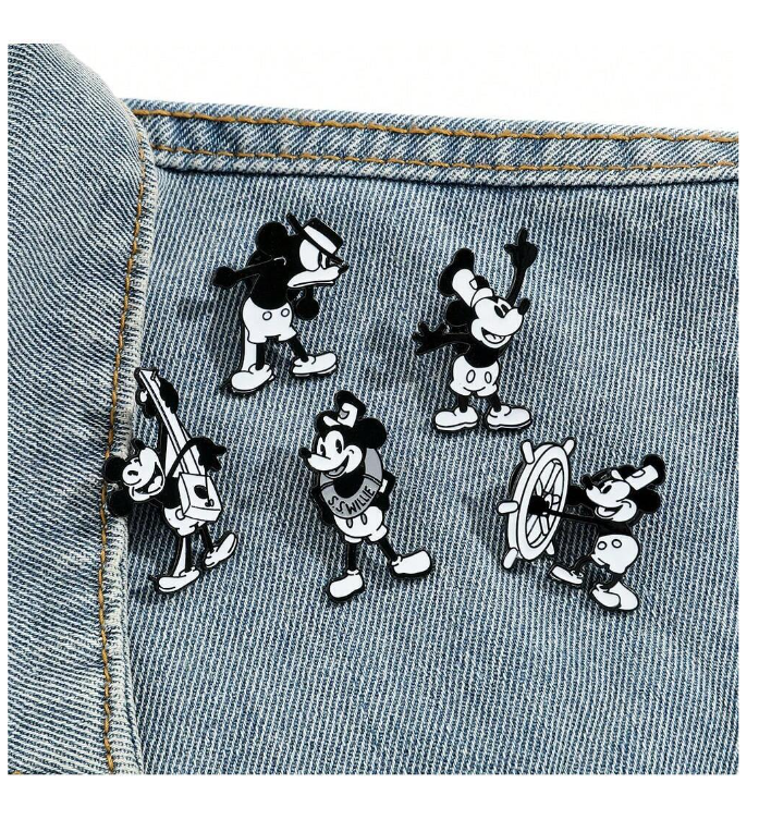 🎩 Broches Mickey Vintage – Estilo Dulce & Diseño Coleccionable