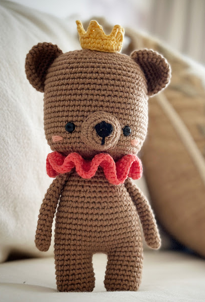 🧸👑 Osito Rey – Amigurumi Hecho a Mano
