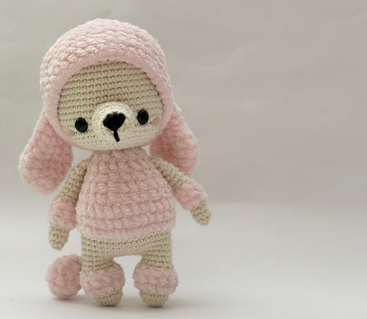 🐩 Caniche Rosado – Amigurumi de Estilo Suave y Esponjoso
