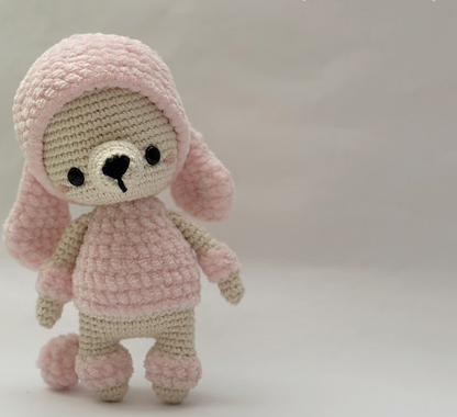 🐩 Caniche Rosado – Amigurumi de Estilo Suave y Esponjoso