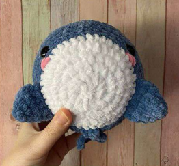 🐋 Ballena Azul de Peluche – Amigurumi Hecho a Mano