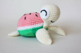 🐢 Tortuga Sandía – Amigurumi Hecho a Mano
