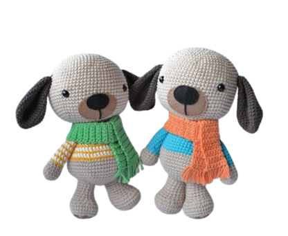 🐶 Perritos con Bufanda – Amigurumi Hecho a Mano