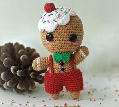 🧁 Muñeco Jengibre Cupcake – Amigurumi Hecho a Mano