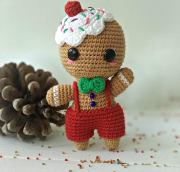 🧁 Muñeco Jengibre Cupcake – Amigurumi Hecho a Mano