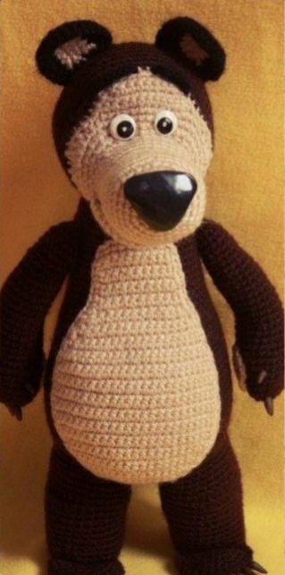 🐻 Oso Marrón Inspirado en Dibujos Animados – Amigurumi Hecho a Mano