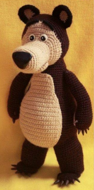 🐻 Oso Marrón Inspirado en Dibujos Animados – Amigurumi Hecho a Mano