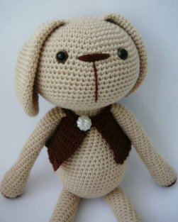 🐇 Conejito Beige con Bufanda – Amigurumi Hecho a Mano