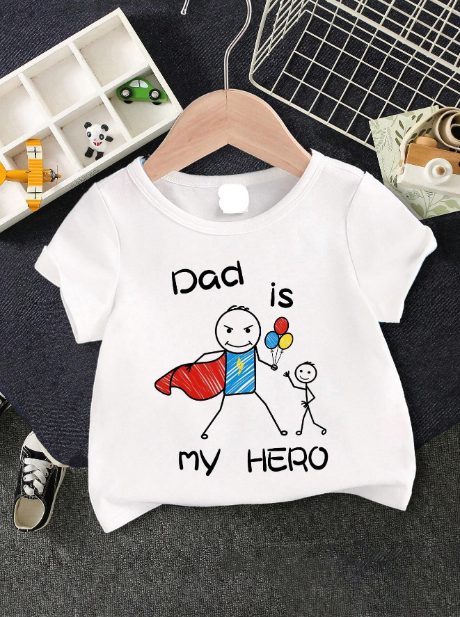⚡ Camiseta Bebé “Dad Is My Hero”