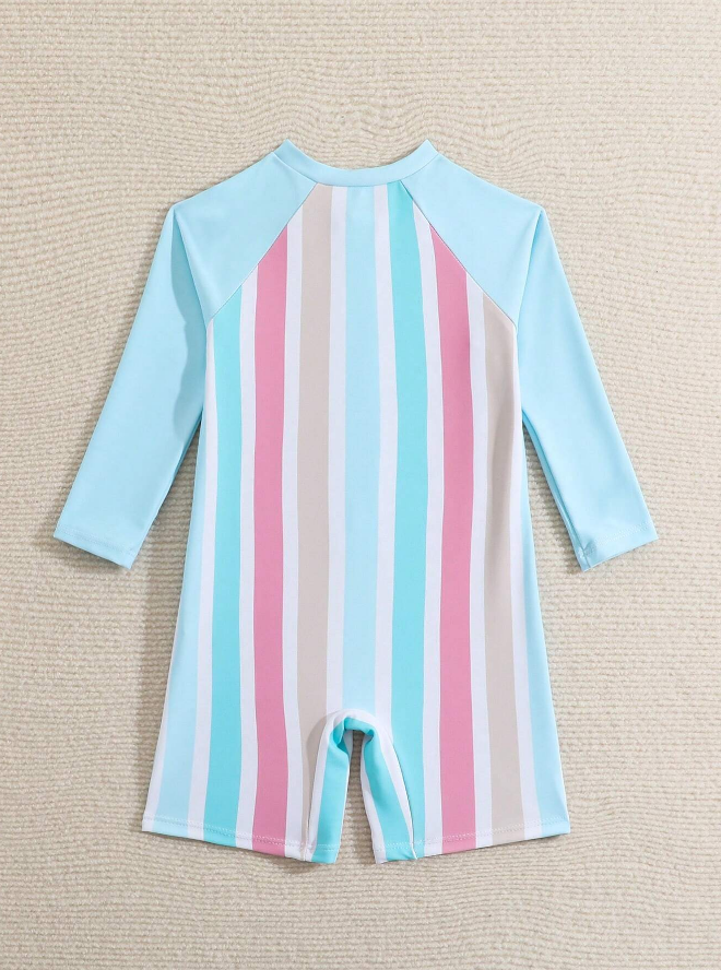 🌈 Traje de Baño Bebé “Rayas Pastel”