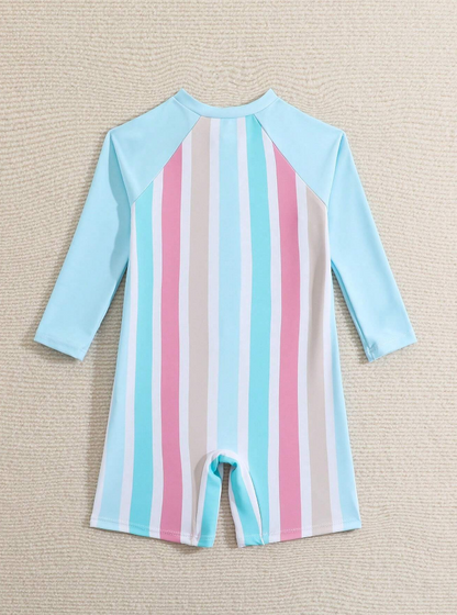 🌈 Traje de Baño Bebé “Rayas Pastel”