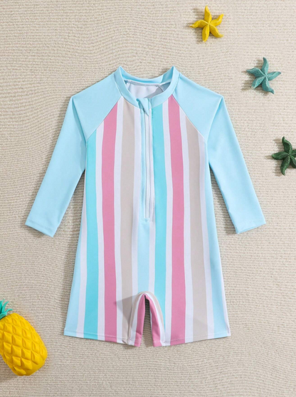 🌈 Traje de Baño Bebé “Rayas Pastel”