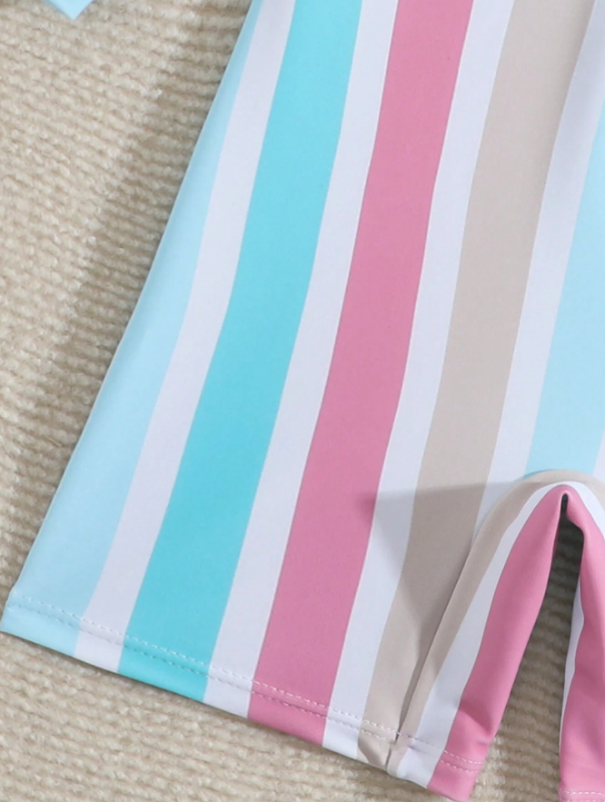 🌈 Traje de Baño Bebé “Rayas Pastel”