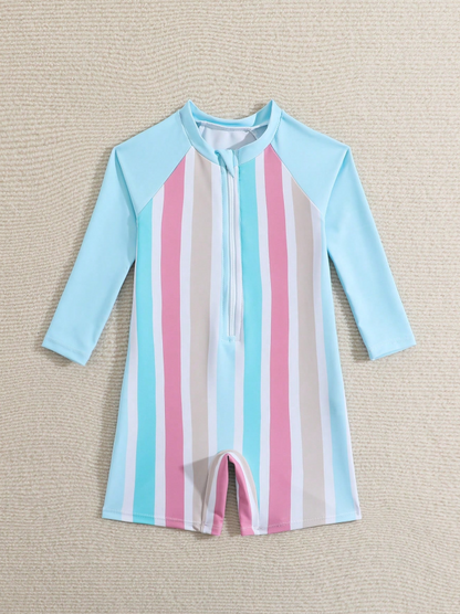 🌈 Traje de Baño Bebé “Rayas Pastel”
