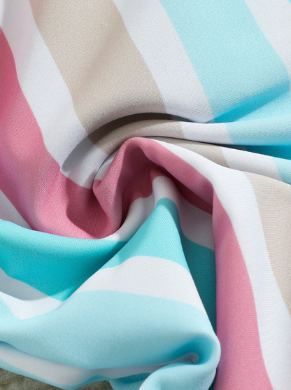 🌈 Traje de Baño Bebé “Rayas Pastel”