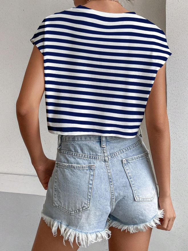 ⚓ Camiseta Casual de Verano con Rayas