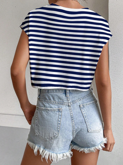 ⚓ Camiseta Casual de Verano con Rayas