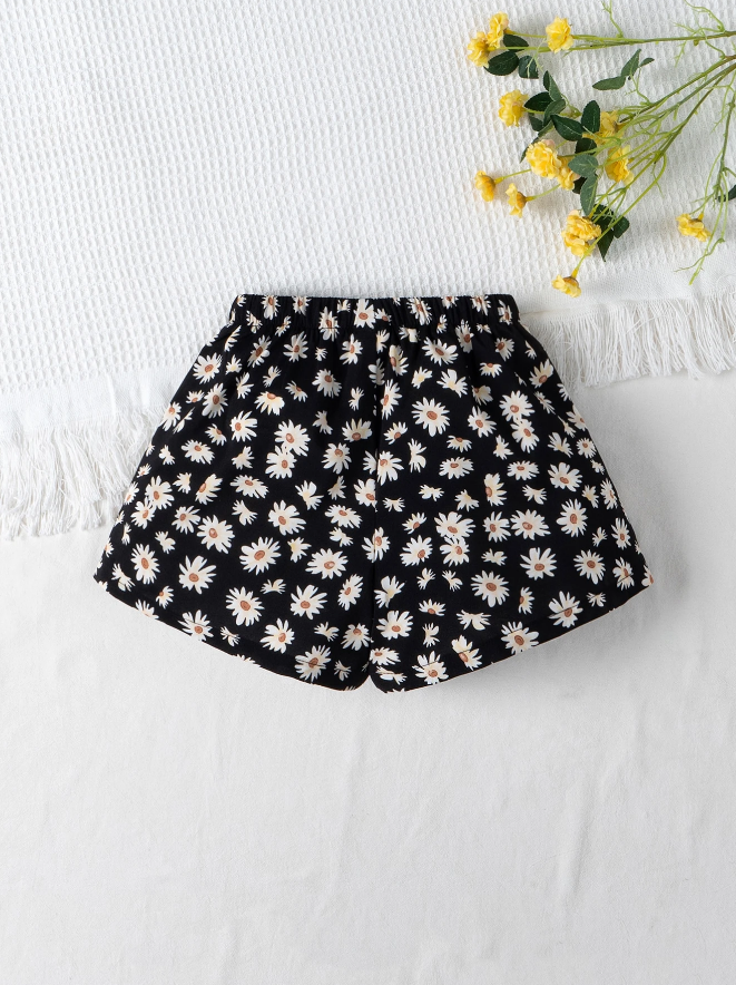 🌼 Shorts Infantiles – Margaritas Pierna Ancha