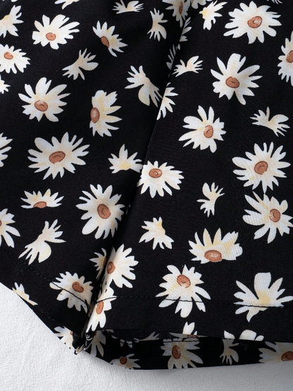 🌼 Shorts Infantiles – Margaritas Pierna Ancha