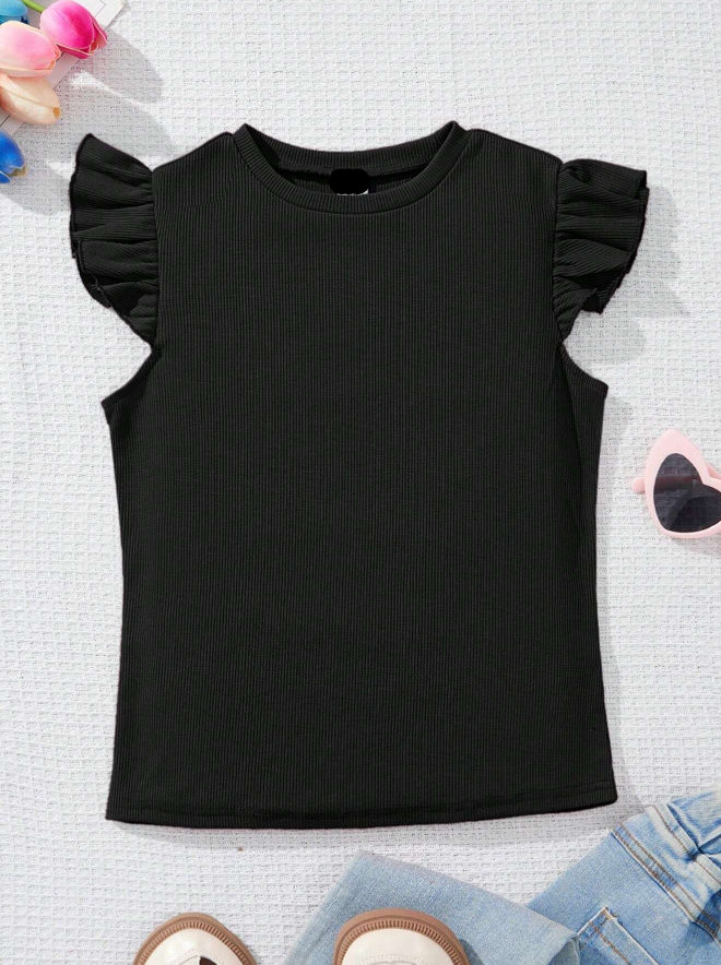 🖤 Top Infantil – Volantes Romántico