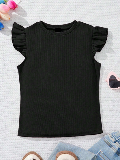 🖤 Top Infantil – Volantes Romántico