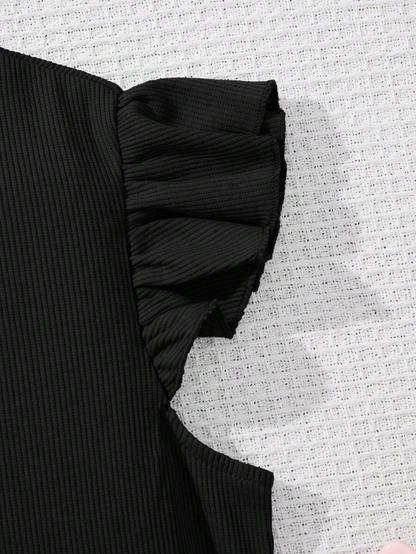 🖤 Top Infantil – Volantes Romántico