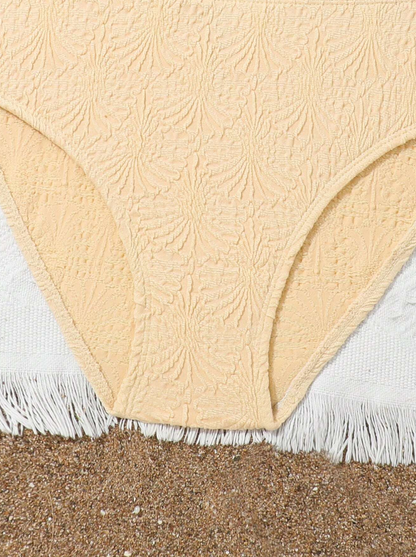 🐚 Bikini Infantil – Textura de Concha / Jacquard Minimalista