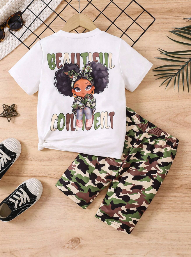 🧢 Set Casual Infantil – Camiseta + Shorts Camuflaje