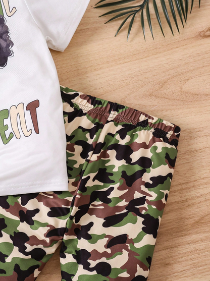 🧢 Set Casual Infantil – Camiseta + Shorts Camuflaje