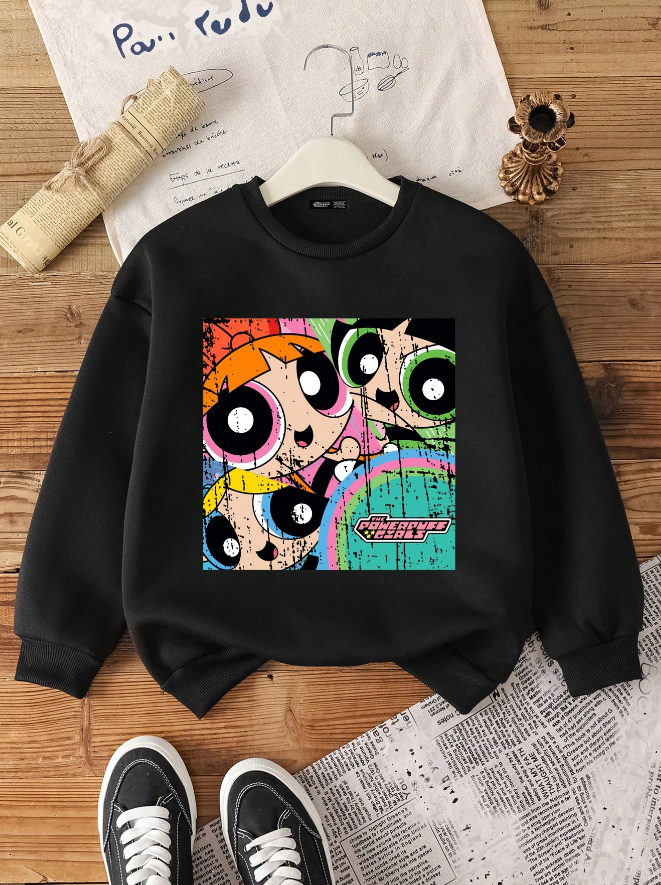 💥 Sudadera Infantil – Powerpuff Retro