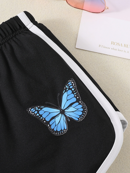 🦋 Shorts Deportivos Infantiles – Mariposa + Unión en Contraste