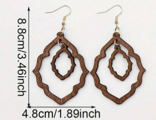 🌿 Pendientes Bohemios – Madera & Diseño Geométrico
