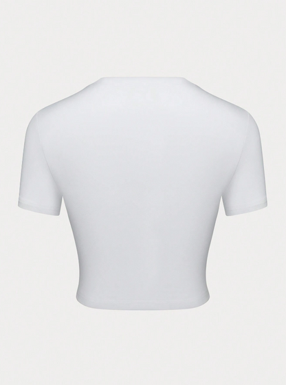 🌺 Camiseta Corta de Manga Corta con Patrón Floral