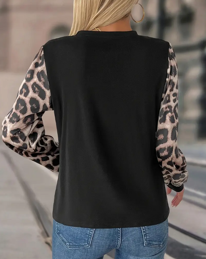 🐆 Blusa Elegante de Manga Larga con Estampado de Leopardo