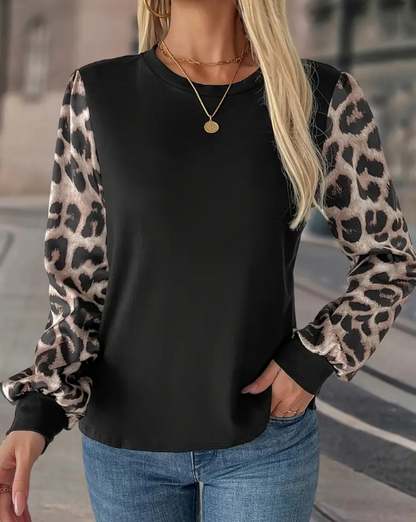 🐆 Blusa Elegante de Manga Larga con Estampado de Leopardo