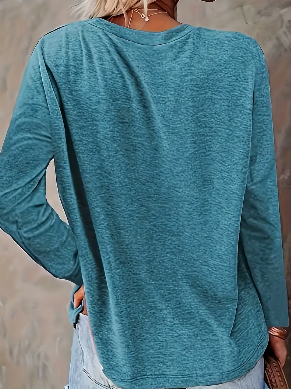 💙 Camiseta Casual de Manga Larga con Letras “Be Kind”