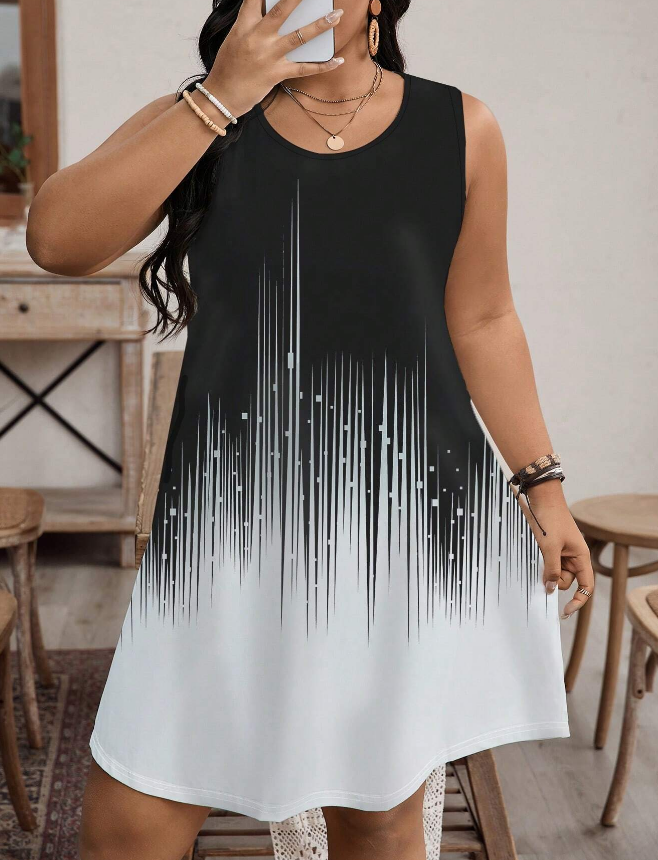 🖤 Vestido Vintage de Verano Ceñido sin Mangas con Diseño de Remiendos