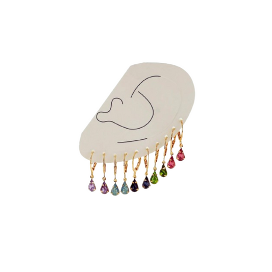 Aretes de Colores con Cristales de Vidrio