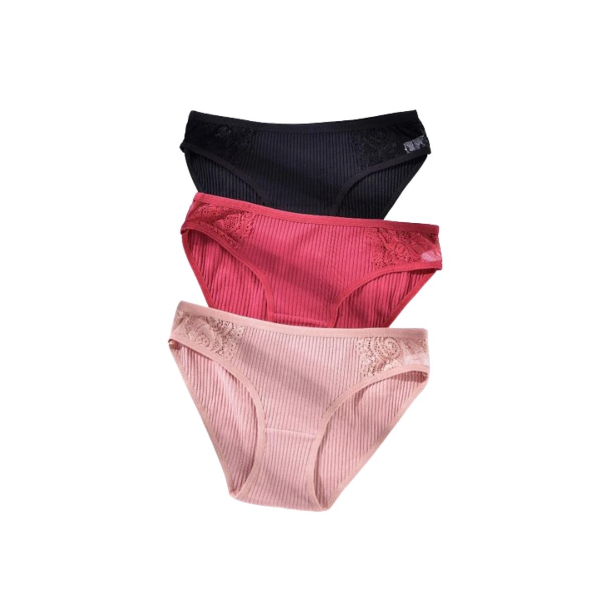 Set de 3 Bragas de Algodón con Detalle de Encaje ✨