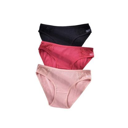 Set de 3 Bragas de Algodón con Detalle de Encaje ✨