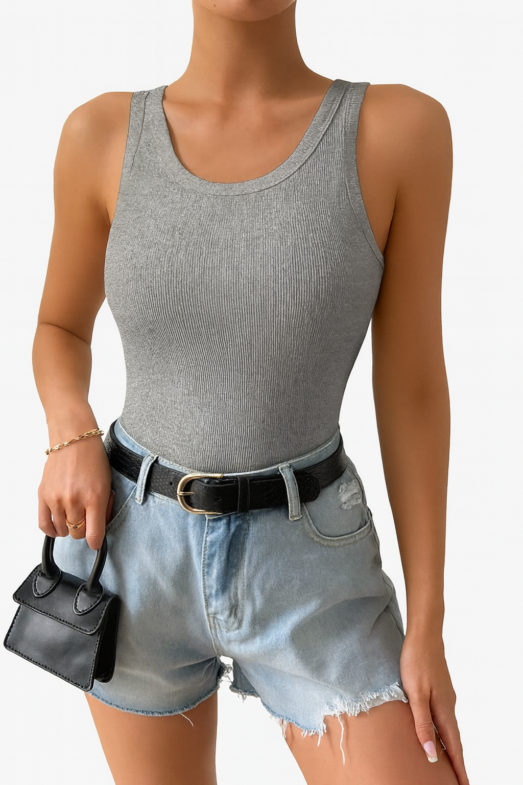 🩶 Camisola Simple de Mujer de Unicolor